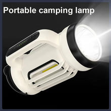 Portable LED Spotlight with Side Camping Light USB Rechargeable Searchlight with Power Bank Flood Flashlight