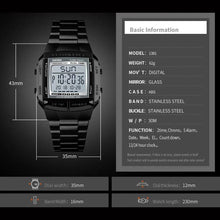 SKMEI 1381 Sports Fashion Digital Waterproof Stainless Steel Watches for Men