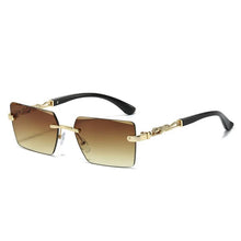 New Fashion Rimless Square Sunglasses Cut Edge UV400