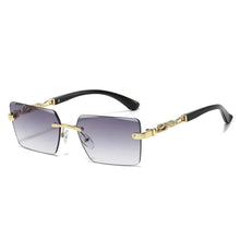 New Fashion Rimless Square Sunglasses Cut Edge UV400