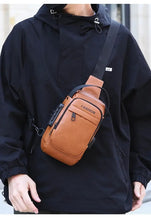 Men's Leather Chest Bag Designer Messenger Crossbody Shoulder Bag