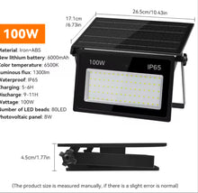 Solar Flood Light Remote Control Solar Powered Spotlight Outdoor Waterproof Street Light Adjustable