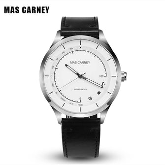 MAS CARNEY Leather Strap Hybrid Smartwatch