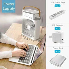 Portable 3 In 1 Humidifier Fan Mini Air Conditioners USB Mini fan LED Night Light Water Mist Fun Air Cooler