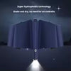 Fully automatic umbrella with rotatable LED flashlight, business wind resistant folding umbrella