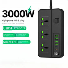 Power Strip Electrical Socket with 4 USB, 2 Type C Ports Fast Charging