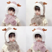 Kids Beanie Winter Knit Faux Fur Hat Skull Cap Scarf Neck Warmer