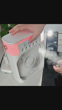 Portable 3 In 1 Humidifier Fan Mini Air Conditioners USB Mini fan LED Night Light Water Mist Fun Air Cooler