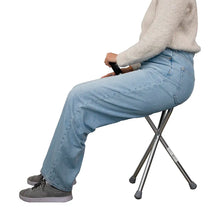 Adjustable Folding Cane with Seat Large Capacity Lightweight Crutch Chair Stool