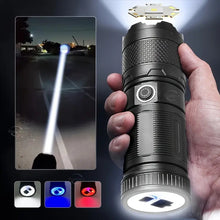 High-Brightness Flashlight Rechargeable Telescopic Zoom Flashlight Outdoor Camping Spotlight Flashlight
