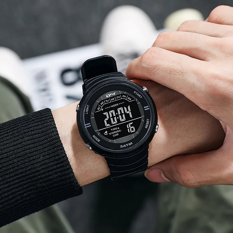 Shock Resistant Digital LED Outdoor Sports Watch (Water Resistant