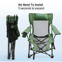 Portable Camping Chair with Detachable Footrest Mesh Folding Recliner