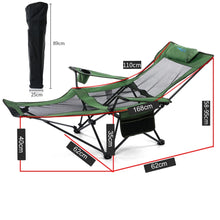 Portable Camping Chair with Detachable Footrest Mesh Folding Recliner
