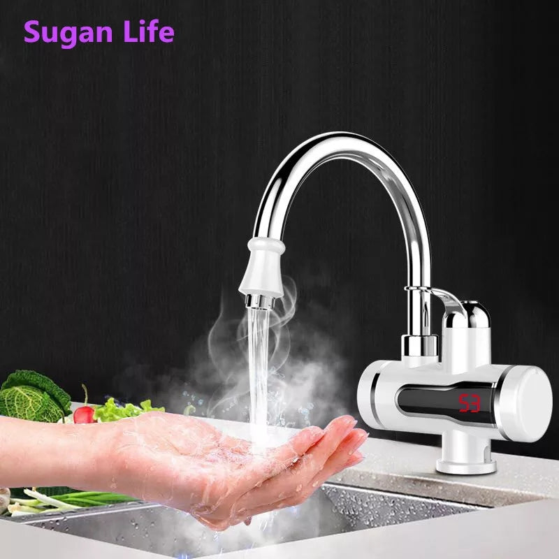Instant Temperature Display Hot Water Heater Electric Faucet Kitchen W