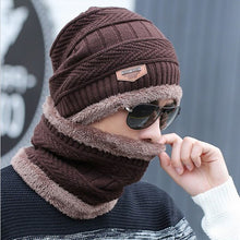 Neck-warmer-knitted-hat-scarf-set-fur-Wool-Lining-Thick-Warm-Knit-beanies-balaclava-Winter-Hat
