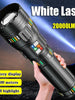 Ultra long TorchSuper Bright White Laser Flashlight Use 4*181350Battery Rechargeable Powerful Al Alloy Torch Waterproof Zoom Tactical Flashlight