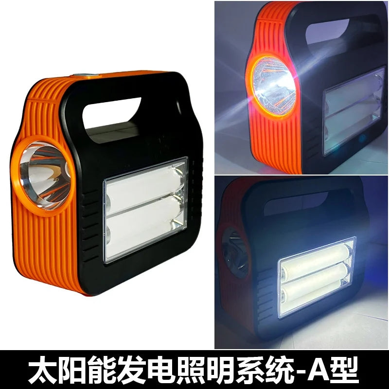 Mini Portable Solar Power Station Generator Home Lighting Kit with 2 B ...