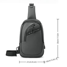 Men's Chest Bag, Large-capacity USB Charging Shoulder Bag, Multi-functional and Versatile Waterproof CrossbodyBag