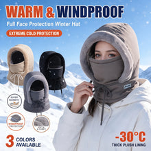 Winter Thickened Balaclava Hat - Winter Hat with Neck Gaiter Adjustable with Wind Rope