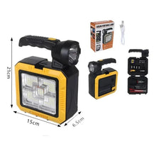 2 in 1 Solar-Powered Handheld Spotlight + Tool Kit box Solar Charging Led Work Light