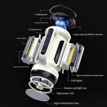 Portable LED Spotlight with Side Camping Light USB Rechargeable Searchlight with Power Bank Flood Flashlight