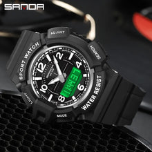 SANDA 6018 Sports Luxury Dual Time Waterproof Wrist Watch