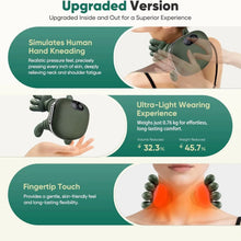 4D Simulated Human Hand Massager with Five Fingers, Electric Deep Tissue Massage Cushion, Wireless USB Rechargeable Portable Device for Neck, Shoulders, Back, Arms, And Legs
