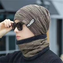 Winter Beanie Hat Scarf Set Warm Knitted Hat Thick Fleece Lined Winter Cap Scarves