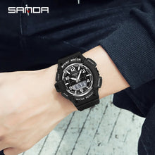SANDA 6018 Sports Luxury Dual Time Waterproof Wrist Watch