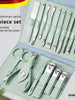 16 PCS Professional Stainless Steel Nail Clipper Manicure Pedicure Set with Leather Case