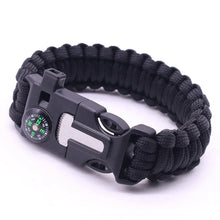 Outdoor Rescue Multi-Function Survival Paracord Bracelet with Compass & Whistle