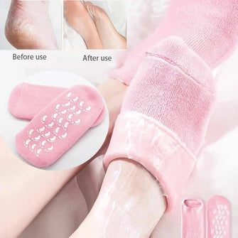 1 PCS Silicone Moisturizing Gel Socks for Cracked Heels - Reusable Foot Mask