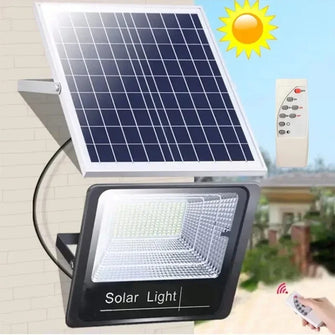 Solar Flood Light Remote Control Solar Powered Spotlight Outdoor Waterproof Street Light Adjustable