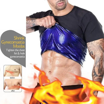 Men Sauna Vest Polymer Sweat Slimming Weight Loss Sauna Suit Tank Top Zipper Body Shaper Shirt