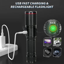 Powerful LED Flashlight Rechargeable Portable Torch White Laser Outdoor Light