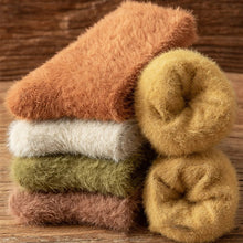 5 Pairs Winter Warm Soft Fluffy Socks Women Velvet Solid Thicken Thermal Mink Fur Sock