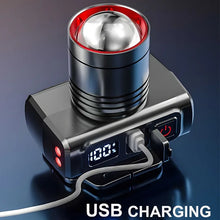 LED Rechargeable Headlights, Adjustable Zoom, Waterproof Headlights