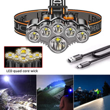 Super Bright Rechargeable Long Head-Mounted 6 LED Miners Lamp Flashlight