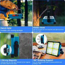 Portable LED Work Solar Light with Solar Panel Rechargeable LED Floor Light for Emergency Worklight