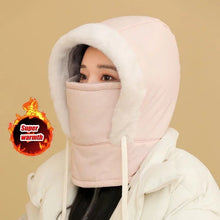 Winter Thickened Balaclava Hat - Winter Hat with Neck Gaiter Adjustable with Wind Rope