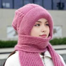Integrated Ear Protection Windproof Cap Scarf, Winter Warm Knitted Hat Scarf