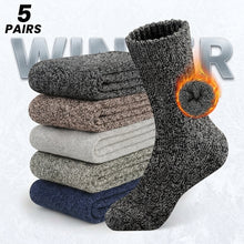 5 Pairs of Men's Winter Thickened Socks for Warmth