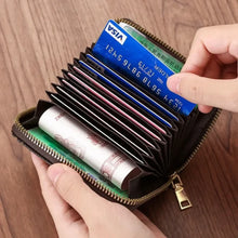 Business Slim Card Holder Zipper Wallet PU Leather