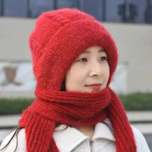 Integrated Ear Protection Windproof Cap Scarf, Winter Warm Knitted Hat Scarf