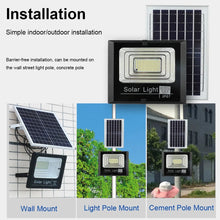 Solar LED Flood Light 100W Spotlight IP65 Waterproof with Remote Control & Adjustable for Outdoor