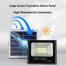 Solar Flood Light Remote Control Solar Powered Spotlight Outdoor Waterproof Street Light Adjustable