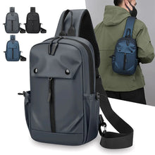 Men's Shoulder Messenger Bag, Large Capacity and Lightweight Waterproof Breast Bag Multi-functional Leisure Travel Backpack