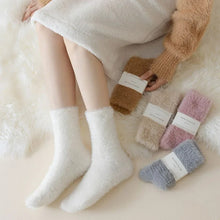5 Pairs Winter Warm Soft Fluffy Socks Women Velvet Solid Thicken Thermal Mink Fur Sock