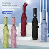 Fully automatic umbrella with rotatable LED flashlight, business wind resistant folding umbrella
