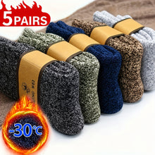 5 Pairs of Men's Winter Thickened Socks for Warmth